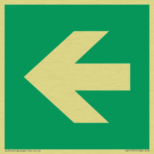 E913 Safe condition: Left arrow (90 deg supplimentary)